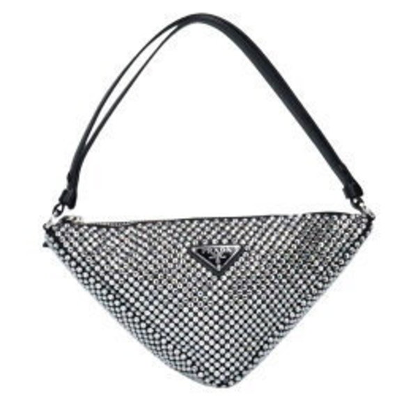Prada Stone Decorated Handbag Black - Picture 1 of 5